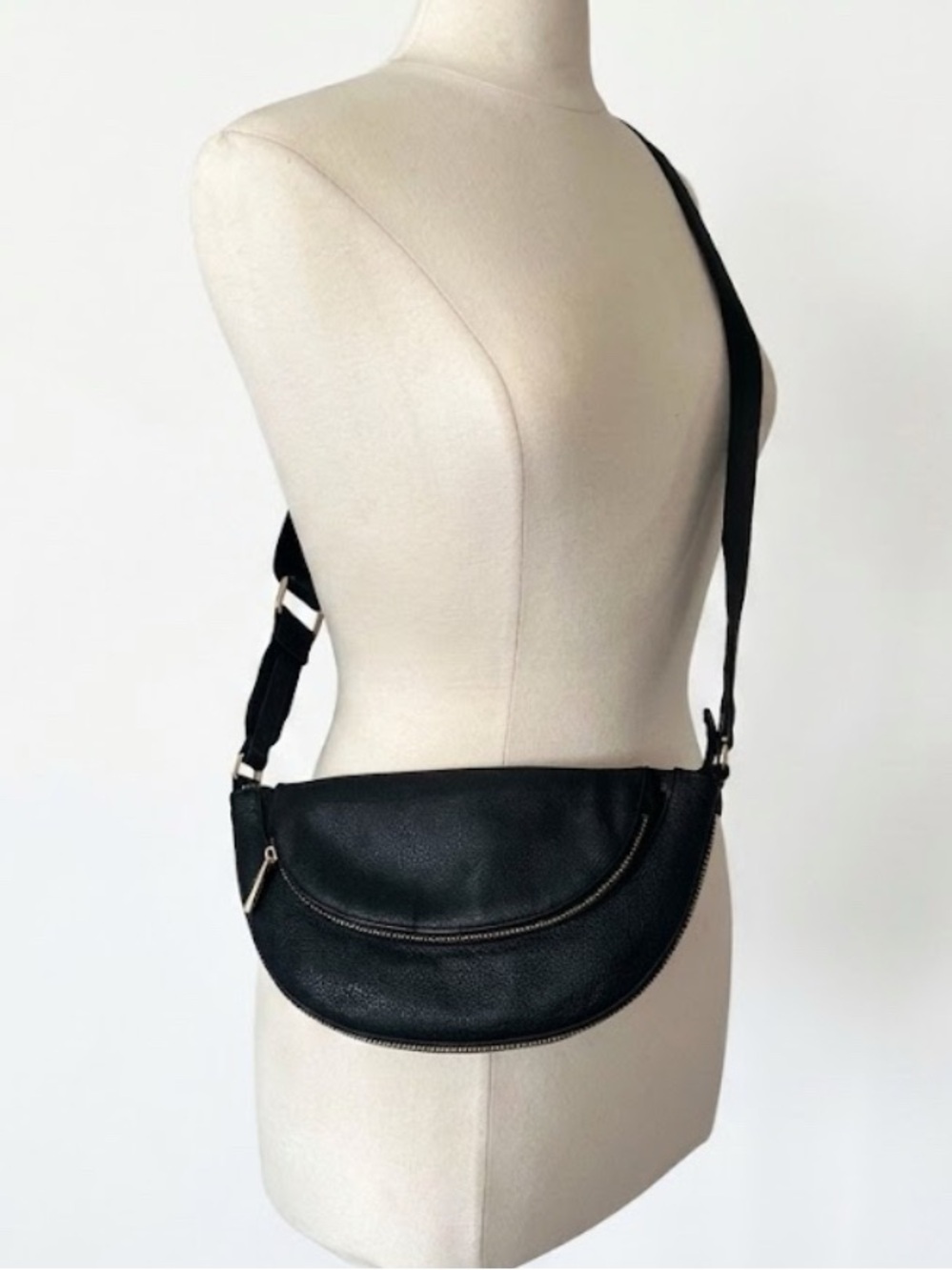 Sondra Roberts Squared Black Sling Crossbody Bag